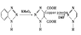 Reaction equation 2 for the synthesis of 1H 123 triazole